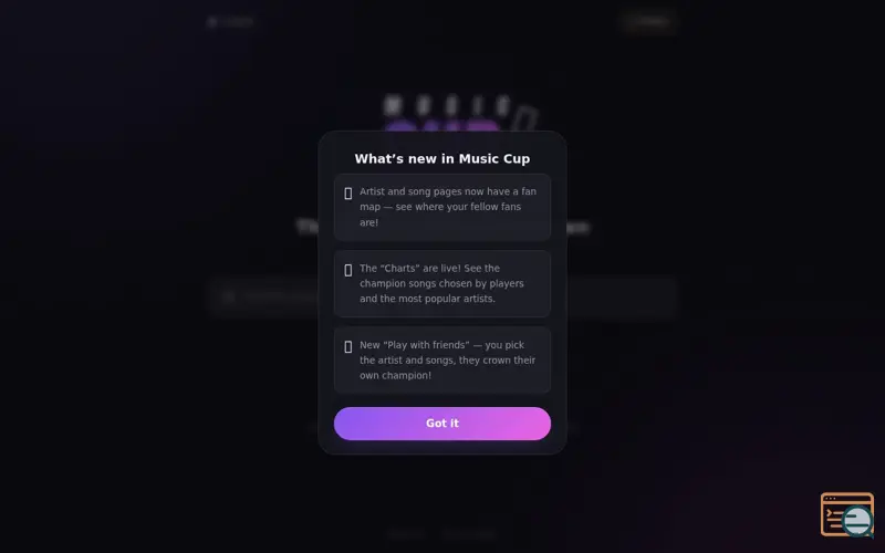 Screenshot of MUSIC CUP · The Ultimate Song Showdown