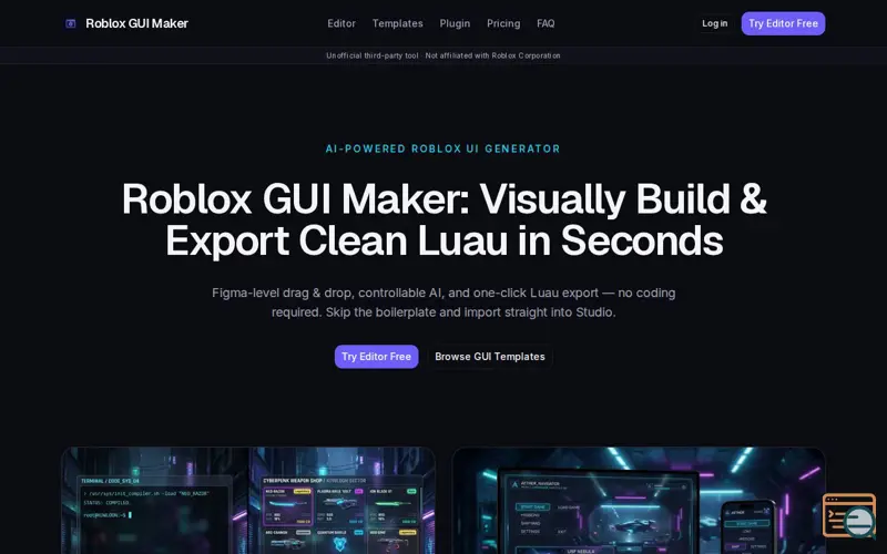Screenshot of Roblox GUI Maker