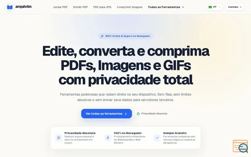 Screenshot of Arquivim