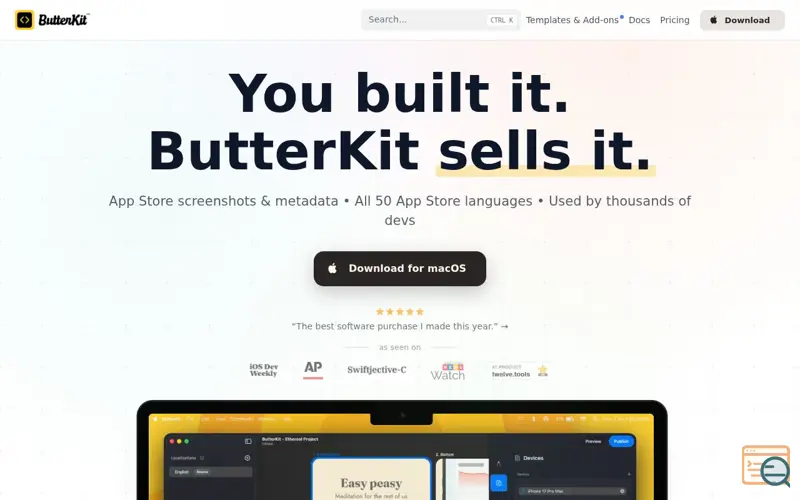 Screenshot of ButterKit
