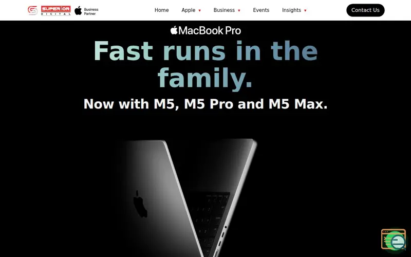 Screenshot of MacBook Pro | Apple Business Solution, a launch using Jamf