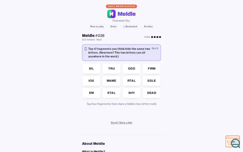 Screenshot of Meldle