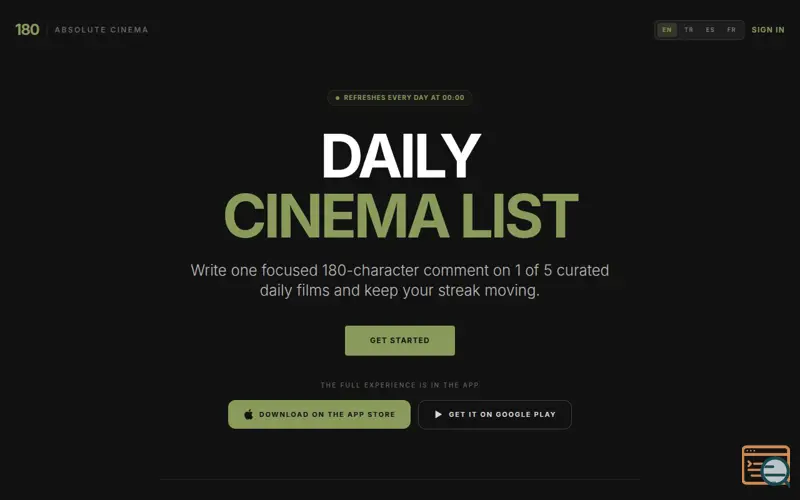 Screenshot of 180 Absolute Cinema