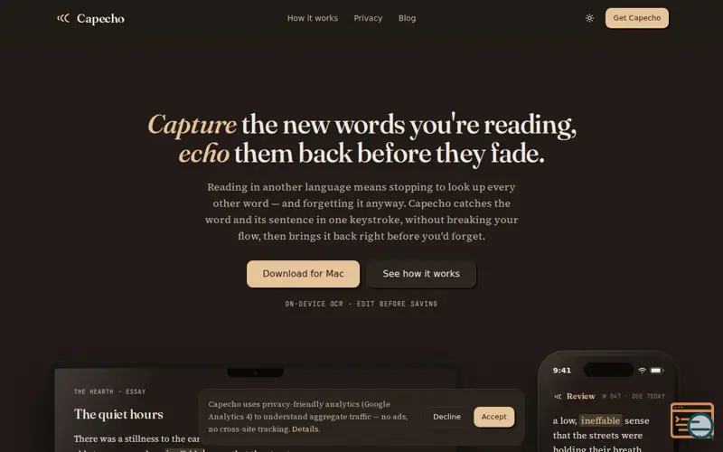 Screenshot of Capecho
