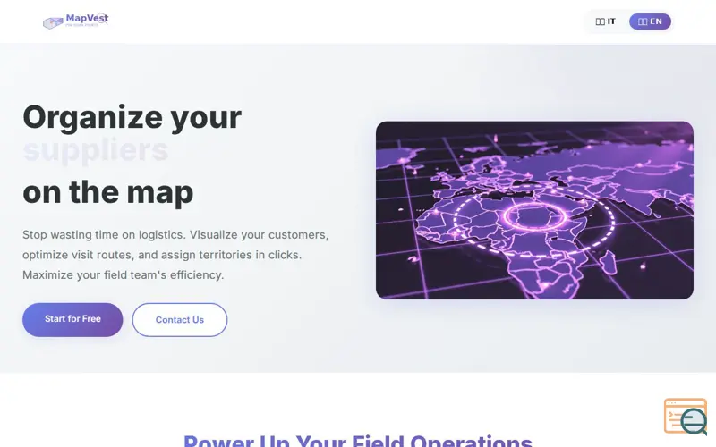 Screenshot of MapVest