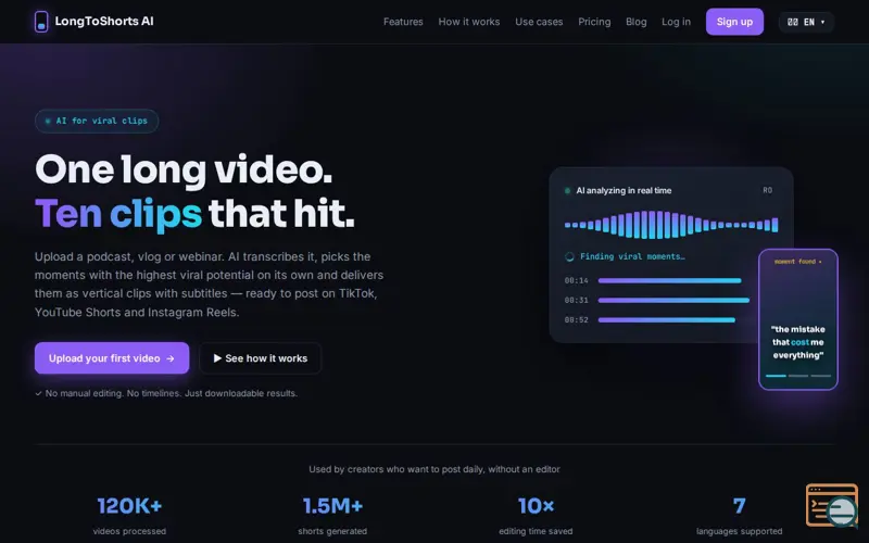 Screenshot of LongToShorts
