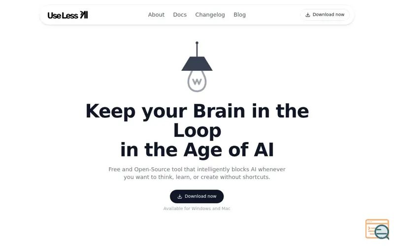 Screenshot of use less AI