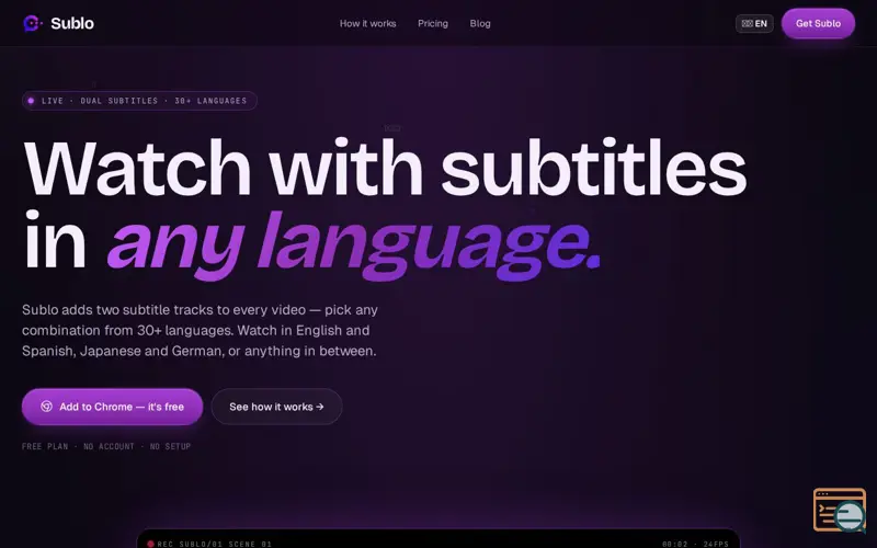 Screenshot of Sublo, a launch using UDAG