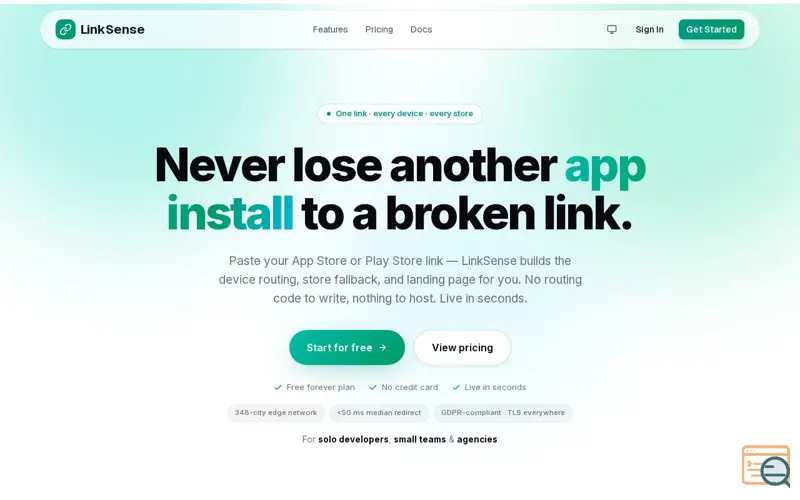 Screenshot of LinkSense.net