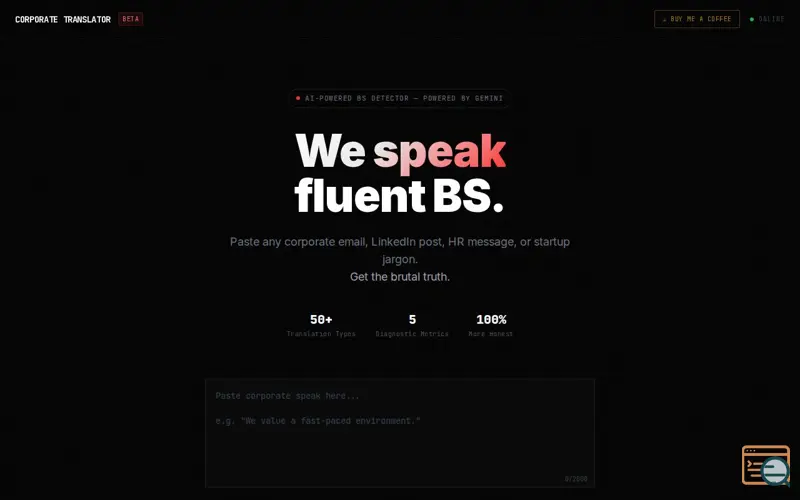 Screenshot of Corporate Translator