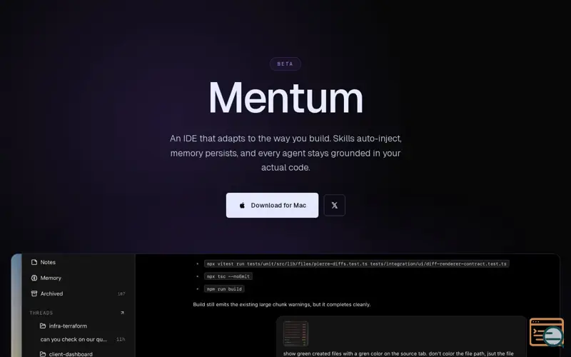 Screenshot of Mentum