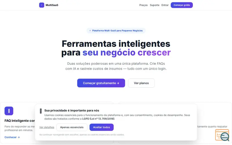 Screenshot of MultiSaaS