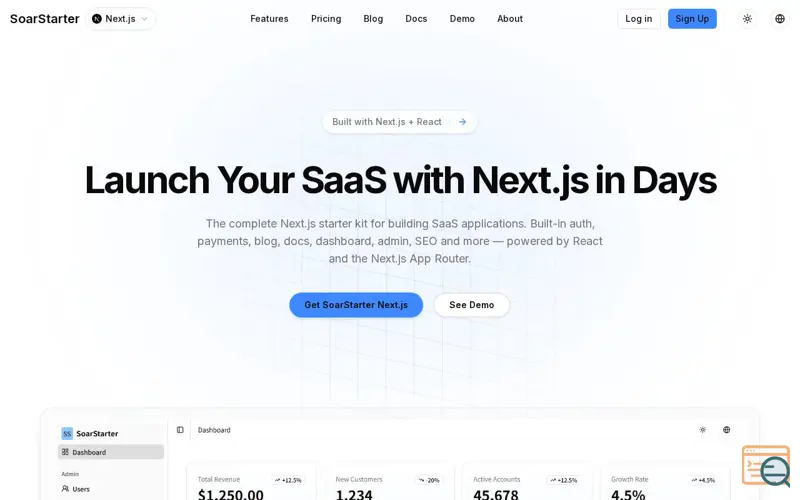 Screenshot of SoarStarter Next
