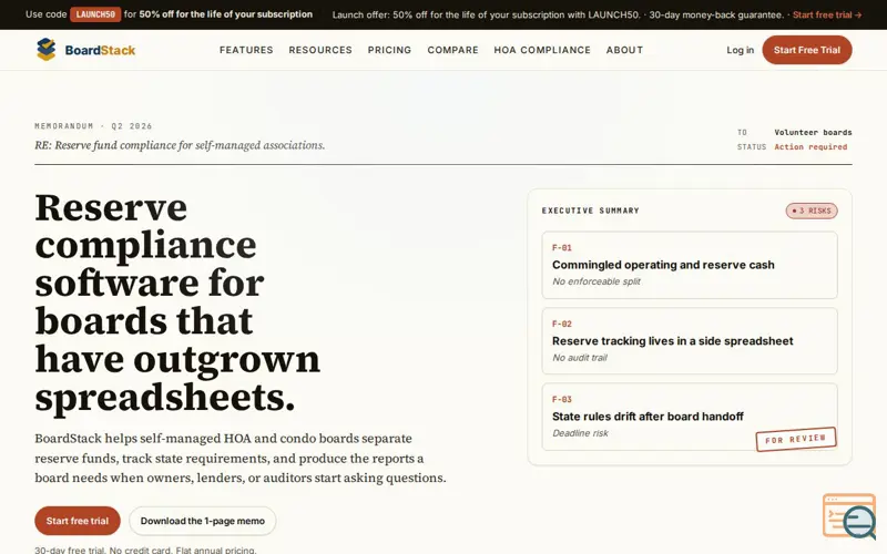 Screenshot of BoardStack, a launch using Ventora Labs