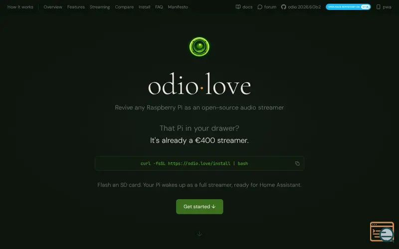 Screenshot of odio