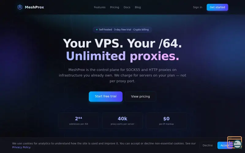 Screenshot of MeshProx