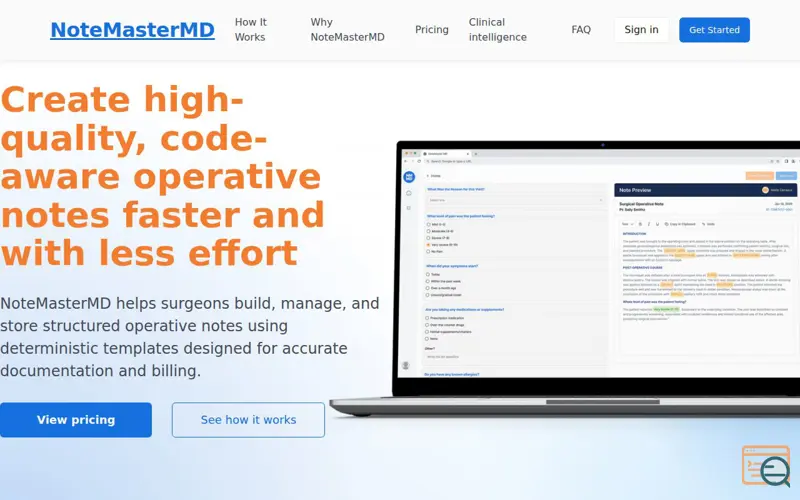 Screenshot of NoteMasterMD