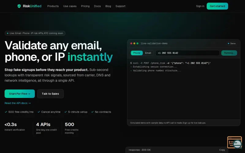 Screenshot of RiskUnified