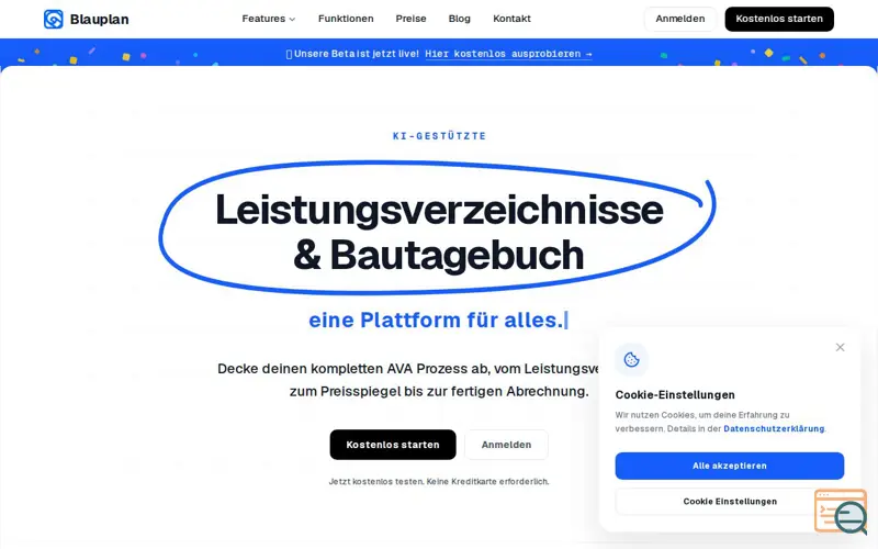 Screenshot of Blauplan