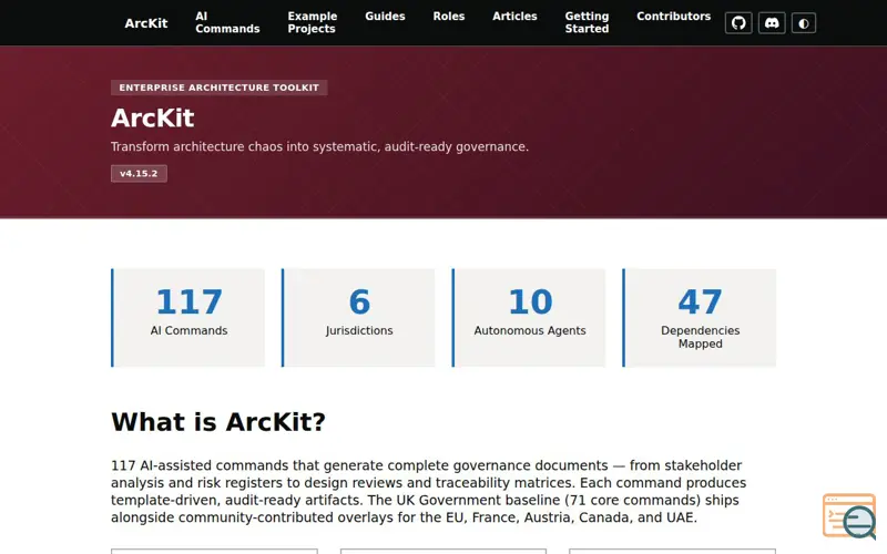 Screenshot of ArcKit