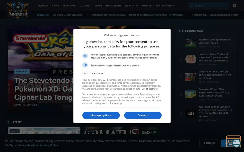 Screenshot of Gamertino