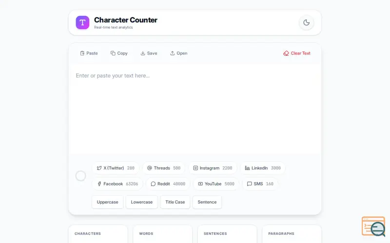 Screenshot of Free SEO and character counter Tool