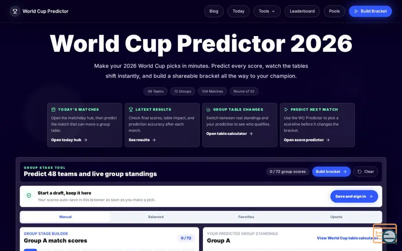 Screenshot of World Cup Predictor