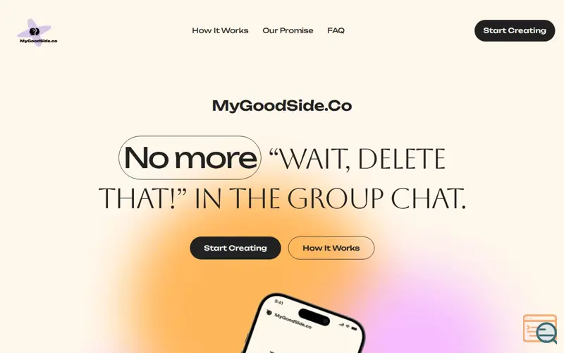 Screenshot of MyGoodSide.Co