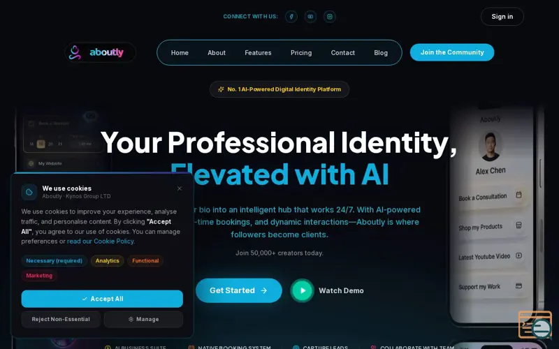 Screenshot of Aboutly