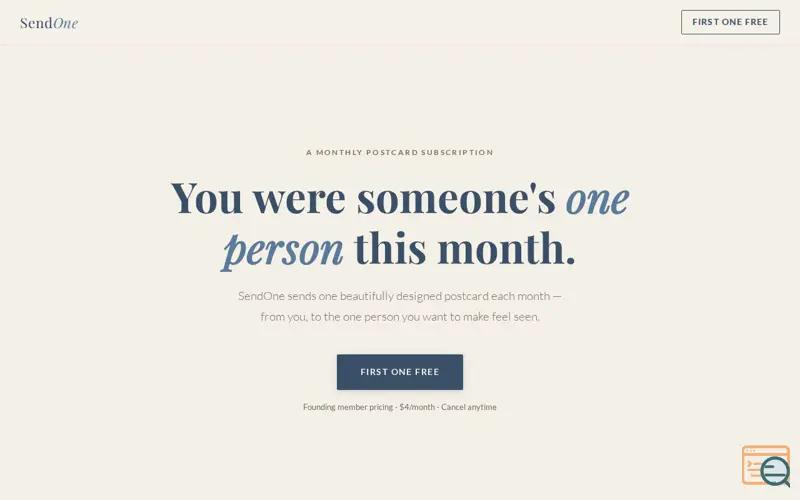 Screenshot of SendOne