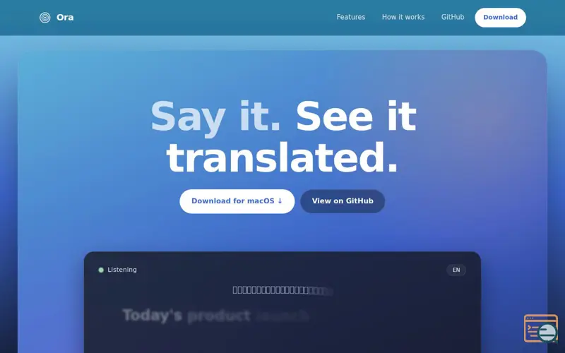 Screenshot of ora