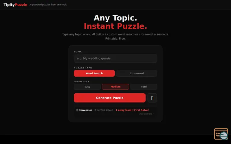 Screenshot of TipityPuzzle