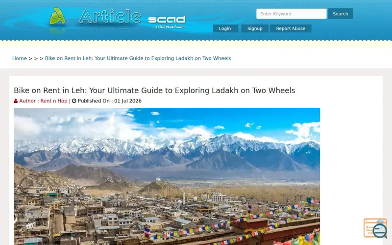 Screenshot of Bike on Rent in Leh