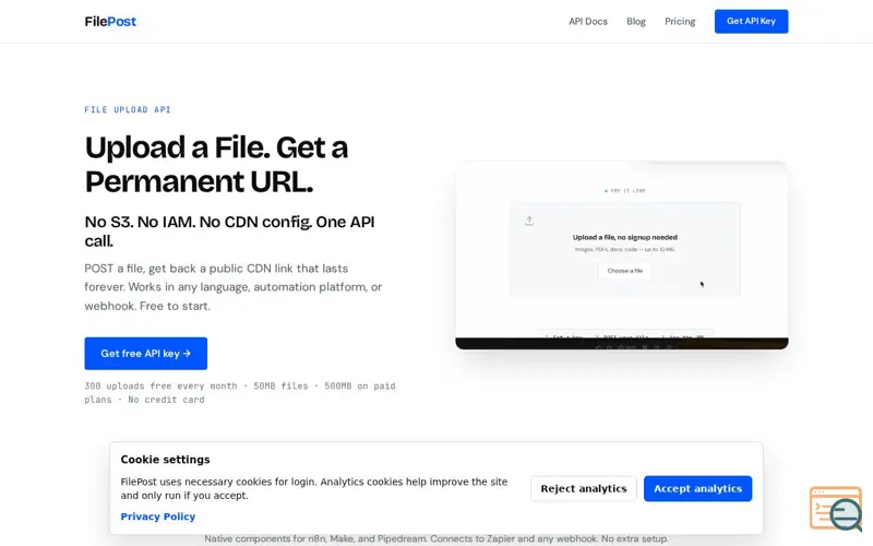 Screenshot of FilePost