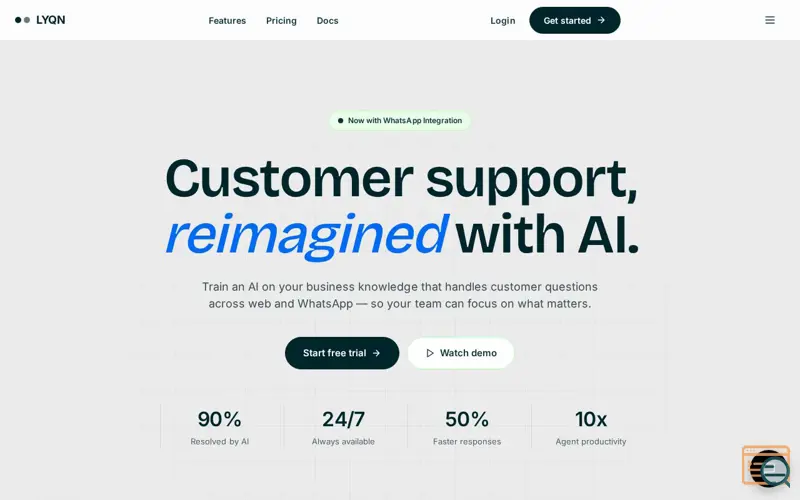 Screenshot of LYQN AI