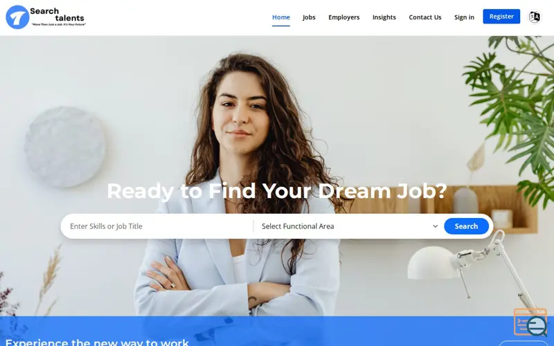 Screenshot of SearchTalents, a launch using CKEditor