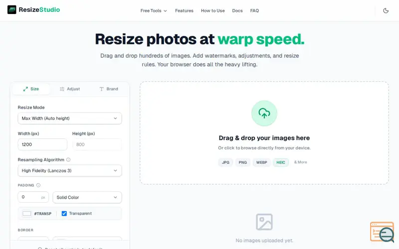 Screenshot of ResizeStudio