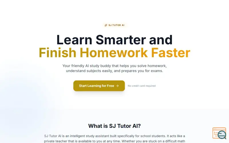 Screenshot of SJ Tutor AI