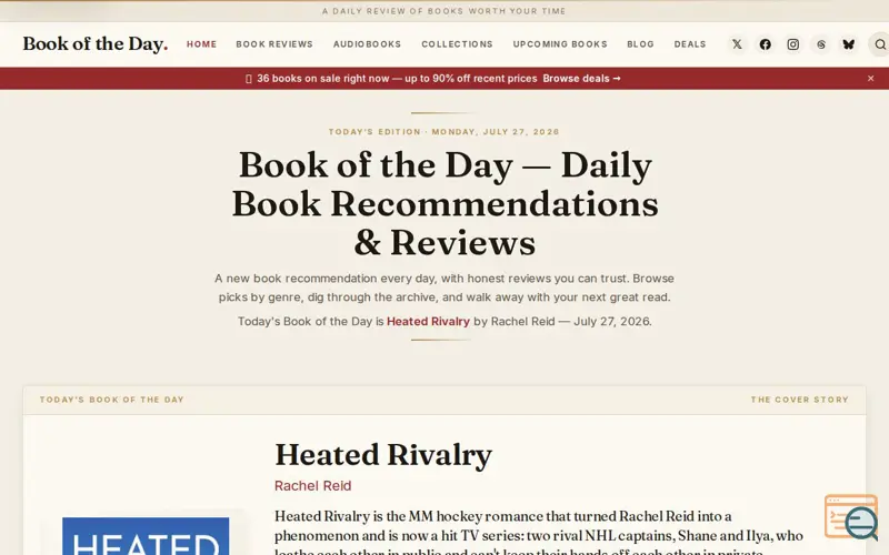 Screenshot of Book of the Day