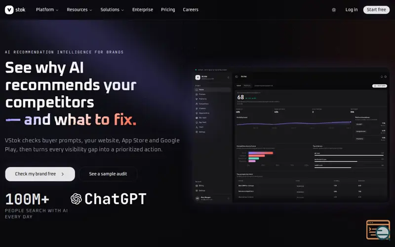 Screenshot of VStok — AI Visibility for Mobile Apps