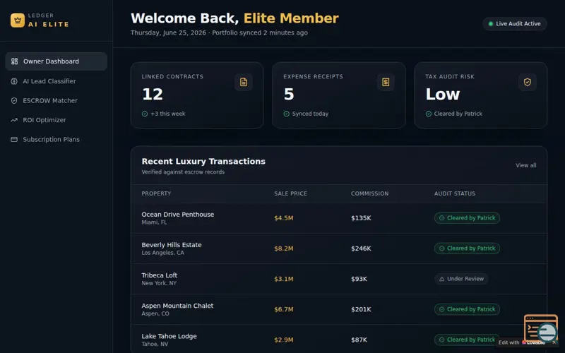 Screenshot of LEDGER AI ELITE
