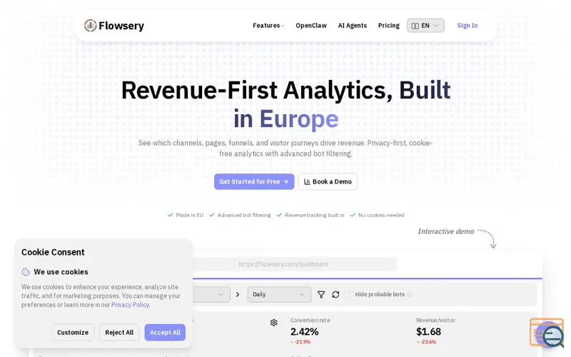 Screenshot of Flowsery