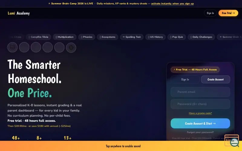 Screenshot of Lumi Academy