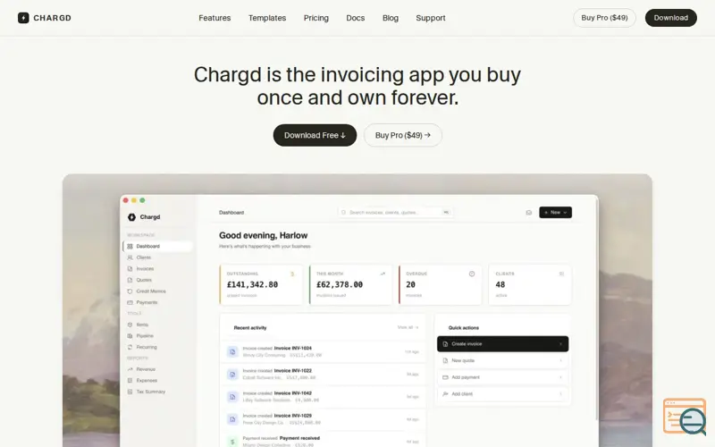 Screenshot of Chargd