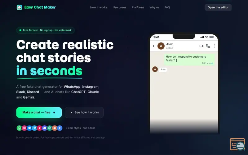 Screenshot of Easy Chat Maker