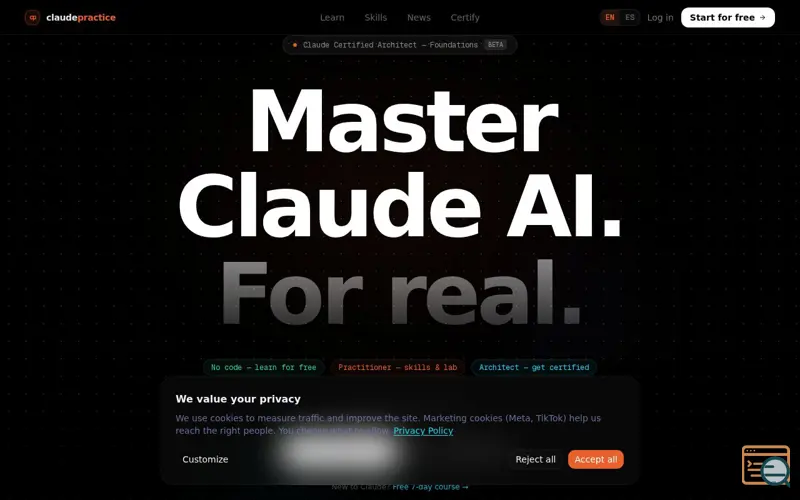 Screenshot of ClaudePractice