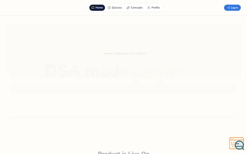 Screenshot of DSAfeed — Data Structures & Algorithms Made Simple, a launch using Peerlist
