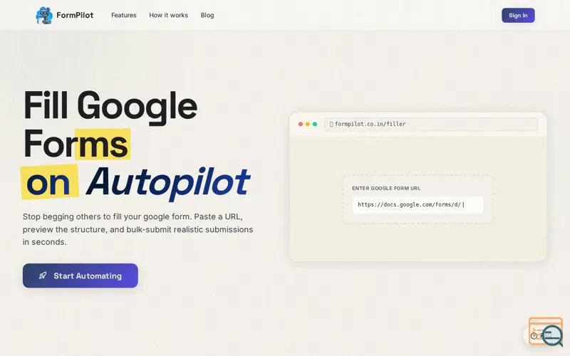 Screenshot of FormPilot