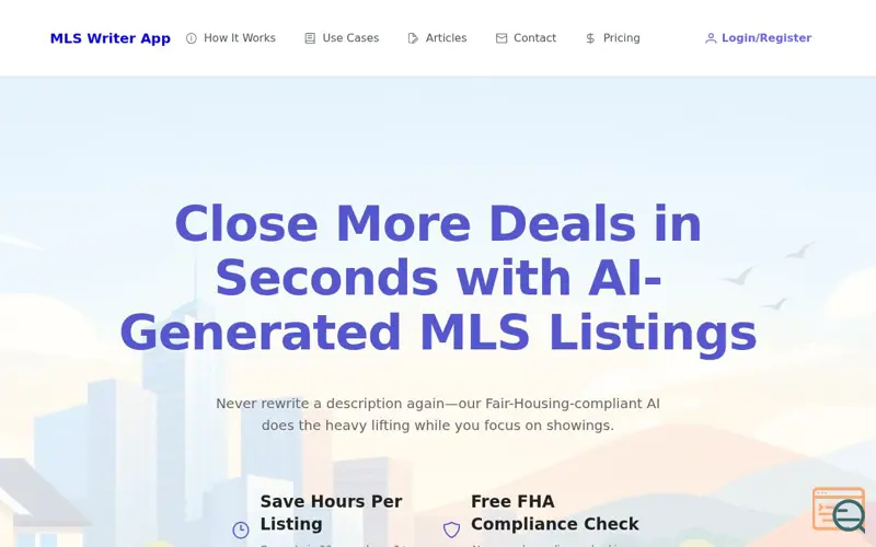 Screenshot of MLS Writer App