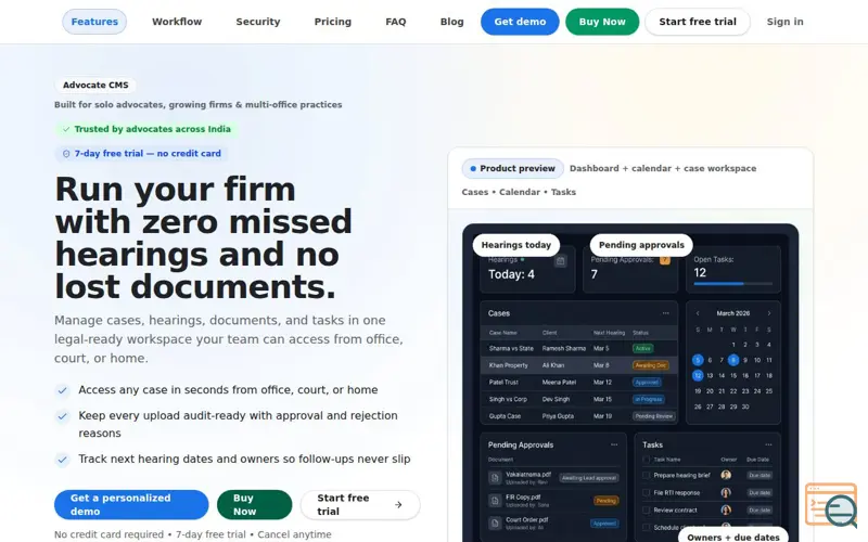 Screenshot of Advocate CMS